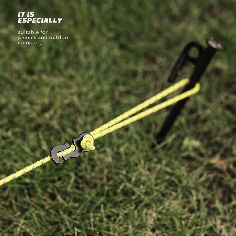 Cheap Goat Tents 10pcs Adjustable Camping Tent Cord Rope Buckle S Type Tensioners Fastener Outdoor Canopy Adjustable Length Fixing Ring Tent Accessories 
